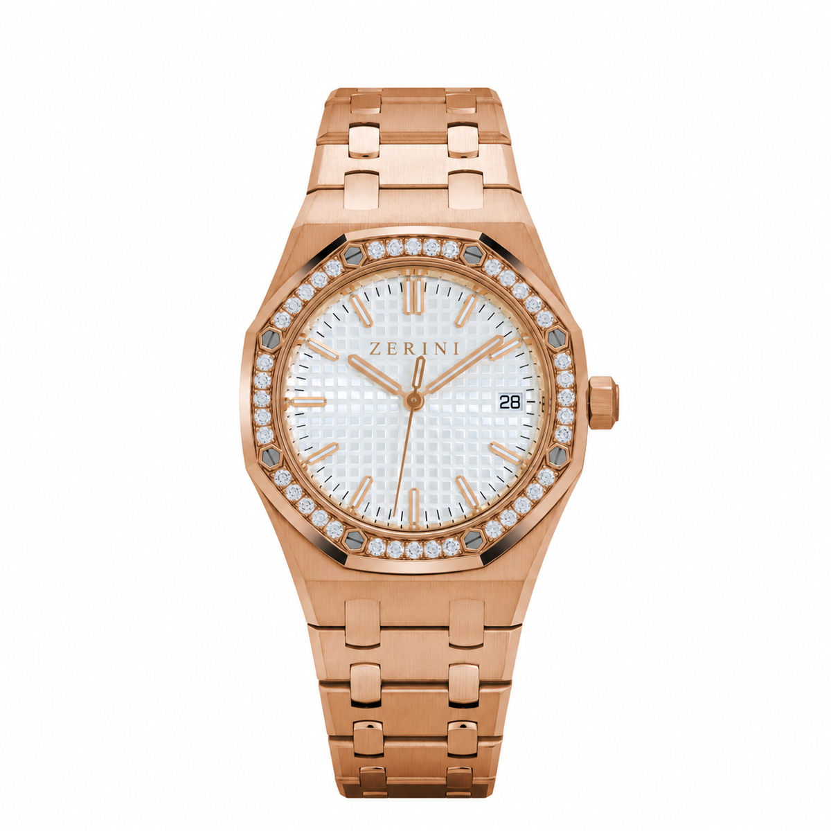 ZN AU RK Rose Gold Diamond Bezel