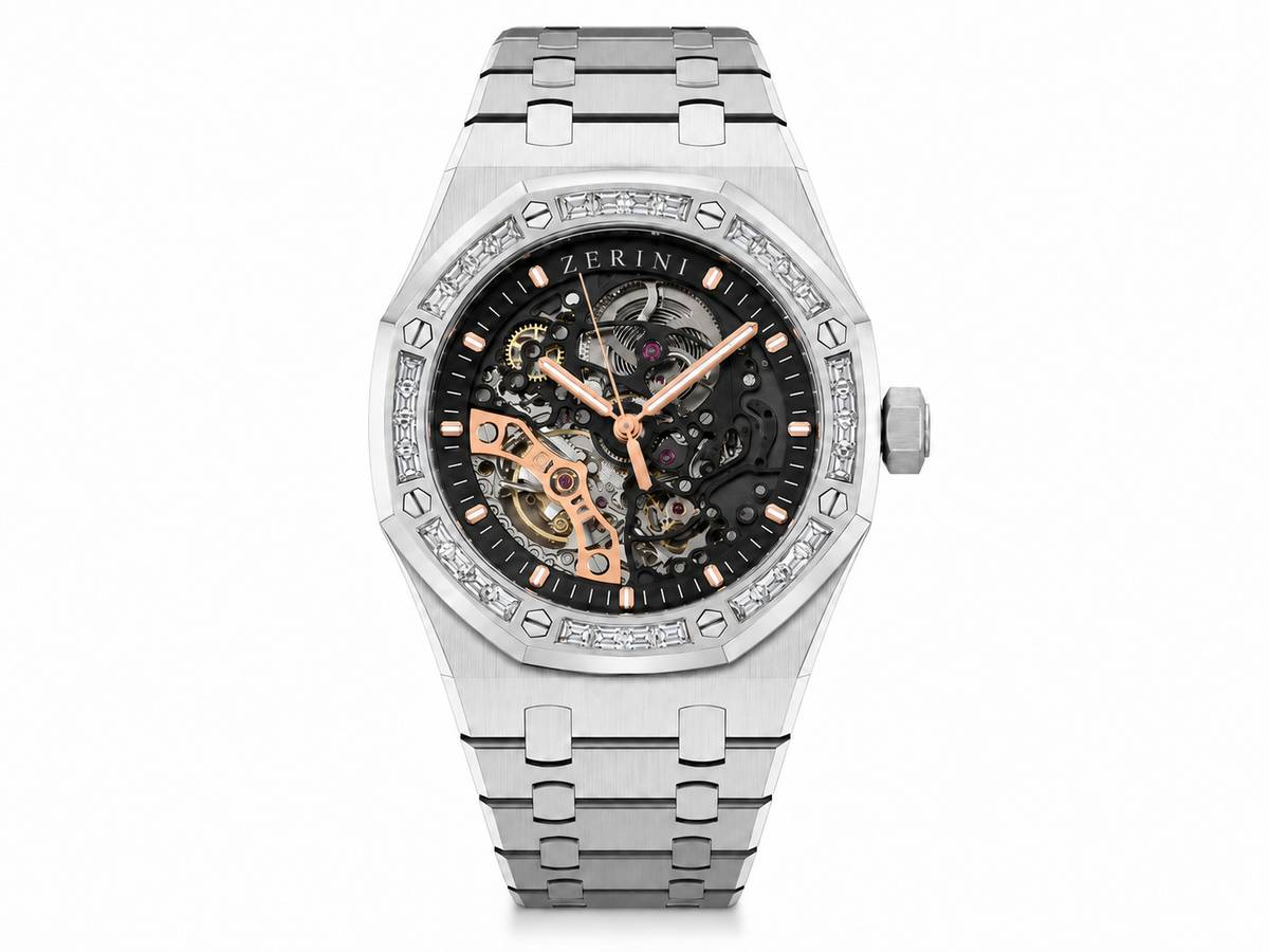 ZN AU RK Skeleton Silver & Diamond