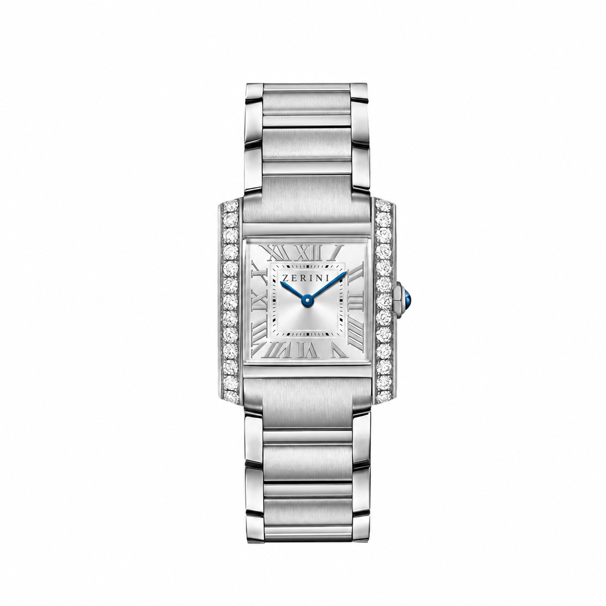 ZN CTR TK Stainless Steel Silver Dial Diamond Bezel