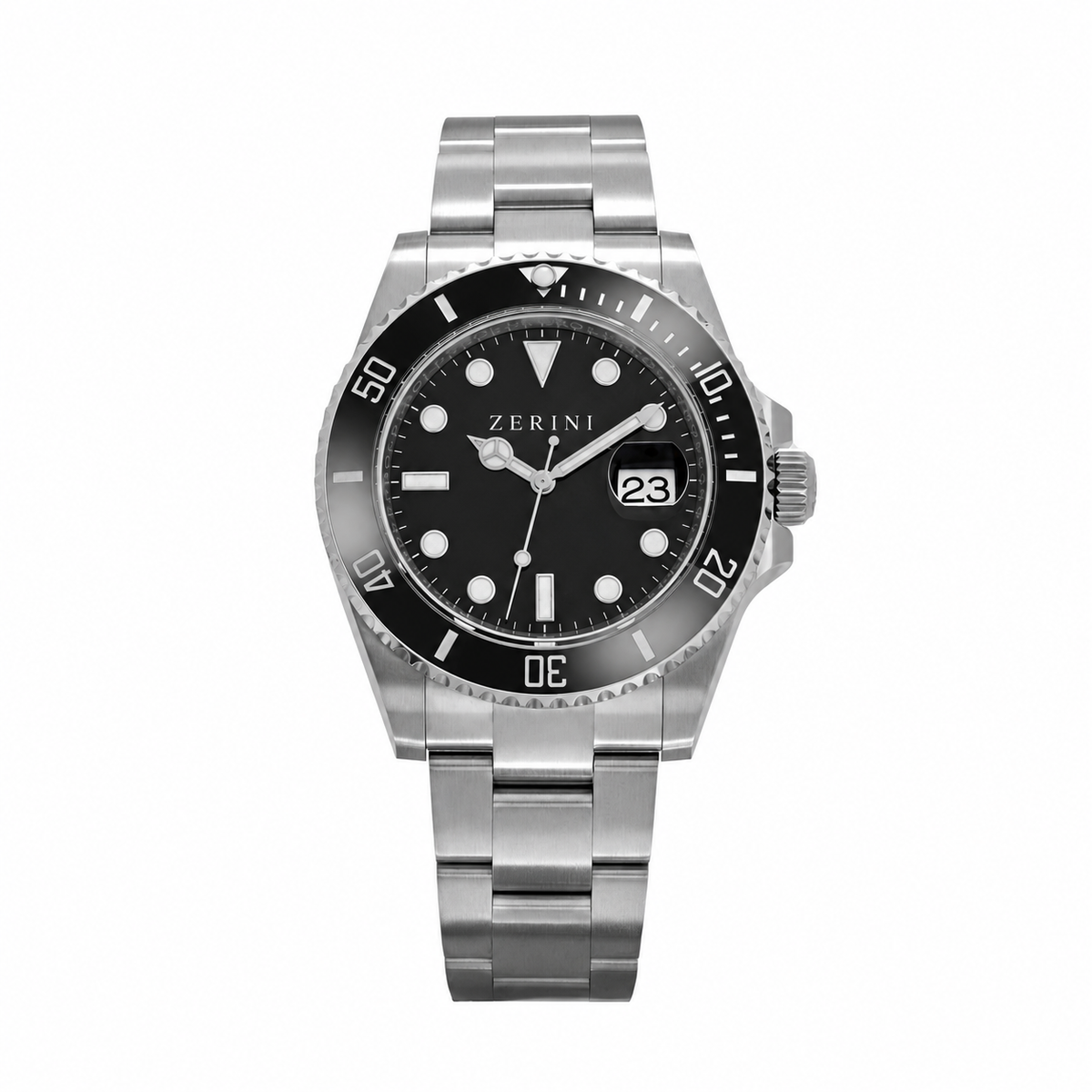 ZN RE SR Stainless Steel Black Dial